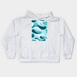 Ephemeral Crests: Hokusai Waves Reimagined Kids Hoodie